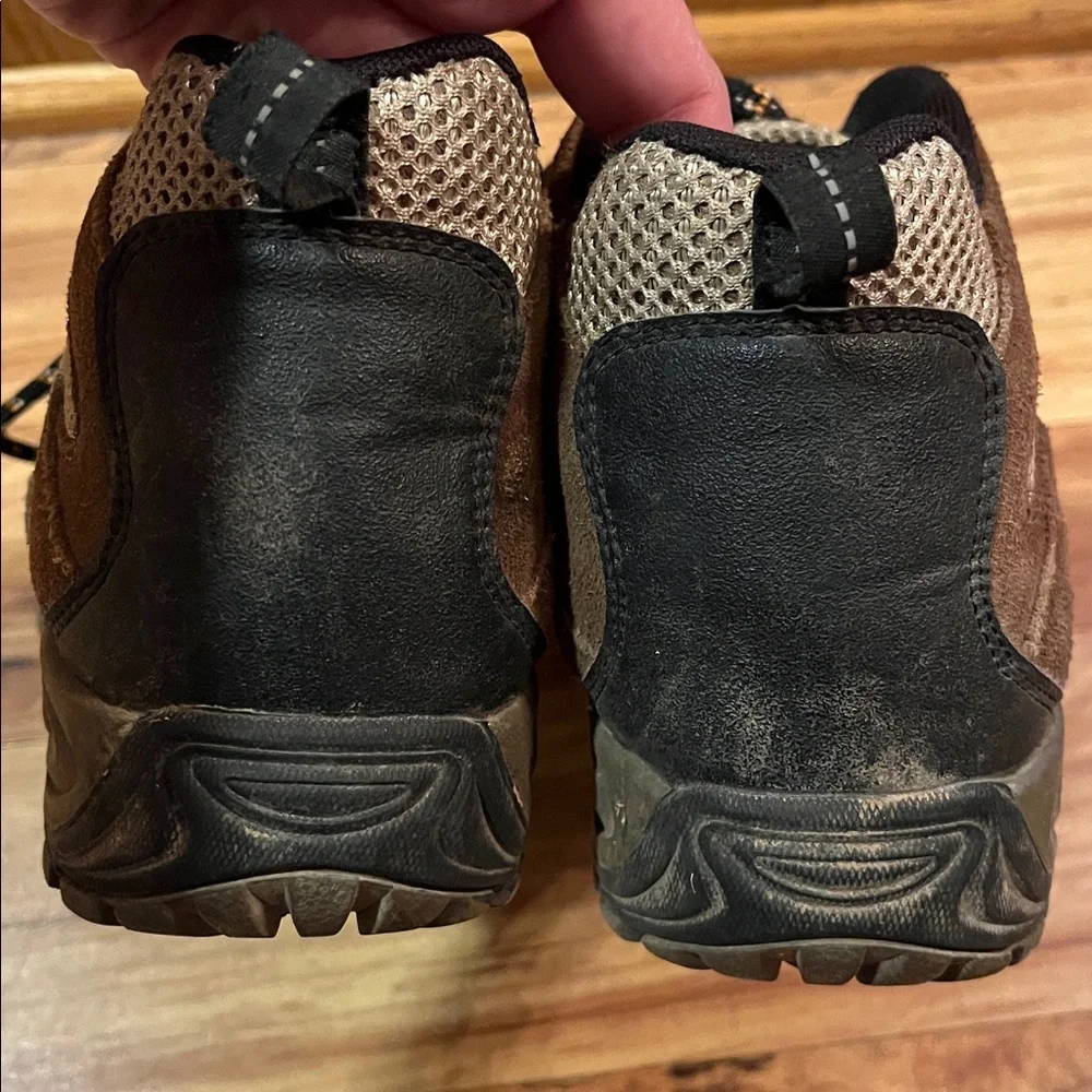 Merrell MOAB Mid hiker 6 youth suede leather walnut brown mesh lace hiking boots
